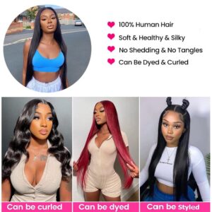 QIYING 10A Straight Bundles Human Hair 18 20 22 Inch Brazilian Straight Hair Bundles 100% Unprocessed Virgin Straight Human Hair Weave 3 Bundles Deals 1B Black