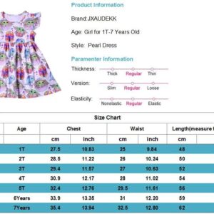 JXAUDEKK Baby Girls Summer Dress Yoda Baby Boutique Clothing Flutter Sleeve Cartoon Dress (4T, A)