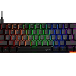 MEETION RGB Backlit Mini 61 Keys Wired 60% Mini Blue Switch Mechanical Keyboard Black MT-MK005