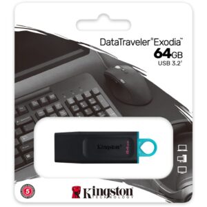 Kingston 64GB DataTraveler Exodia Flash Drive - DTX/64GB (3 Pack)