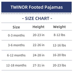 TWINOR Baby Footed Pajamas with Mittens, Soft Bamboo Viscose One-Piece Romper for Newborn Infant (light sand, 0-3 Months)