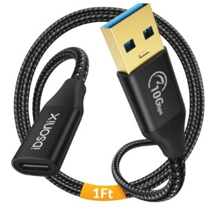 idsonix usb c female to usb male adapter, 3.1 gen2 10gbps fast charging cable, compatible with new macbook pro, ipad air, samsung galaxy and more