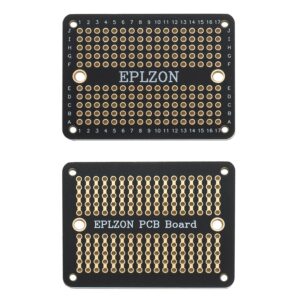 EPLZON Solderable Breadboard PCB Board Gold-Plated Solder Breadboard for DIY Electronics Projects Apply to Arduino Soldering Projects 3.5"x2.05" (5 Pack + 2 Mini Board, Black)