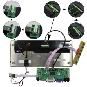 FanyiTek 10.3 inch 1920x720 FHD 850nit IPS Wide Bar LCD Screen and HDMI VGA DVI Audio LVDs Controller Board,for Car Gauge Display