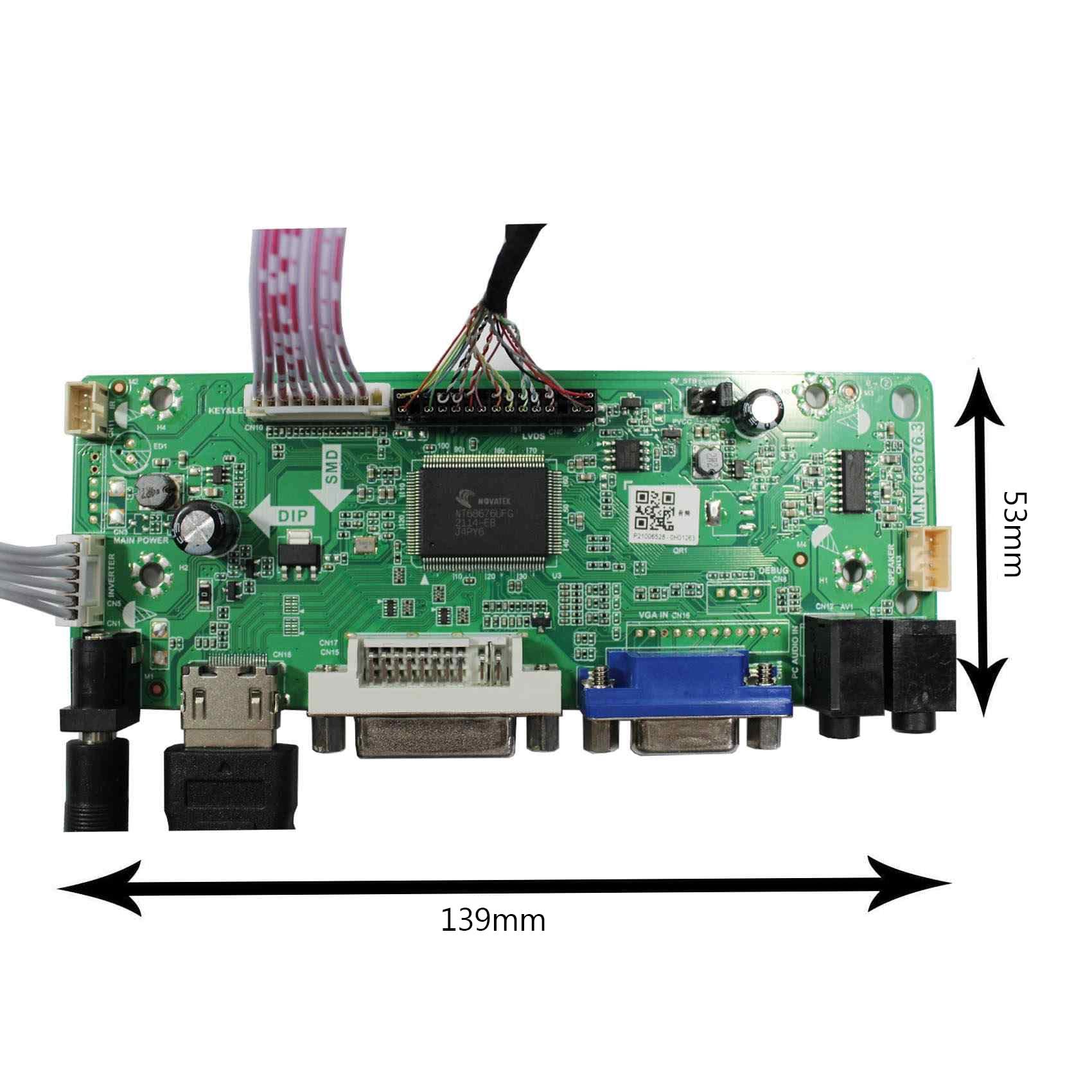 FanyiTek 10.3 inch 1920x720 FHD 850nit IPS Wide Bar LCD Screen and HDMI VGA DVI Audio LVDs Controller Board,for Car Gauge Display