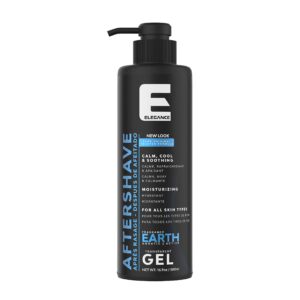 elegance after shave lotion for men, 500ml, earth (blue), real shaving relief, after shave that hydrates and revitalizes your skin, 16.9 oz earth blue)