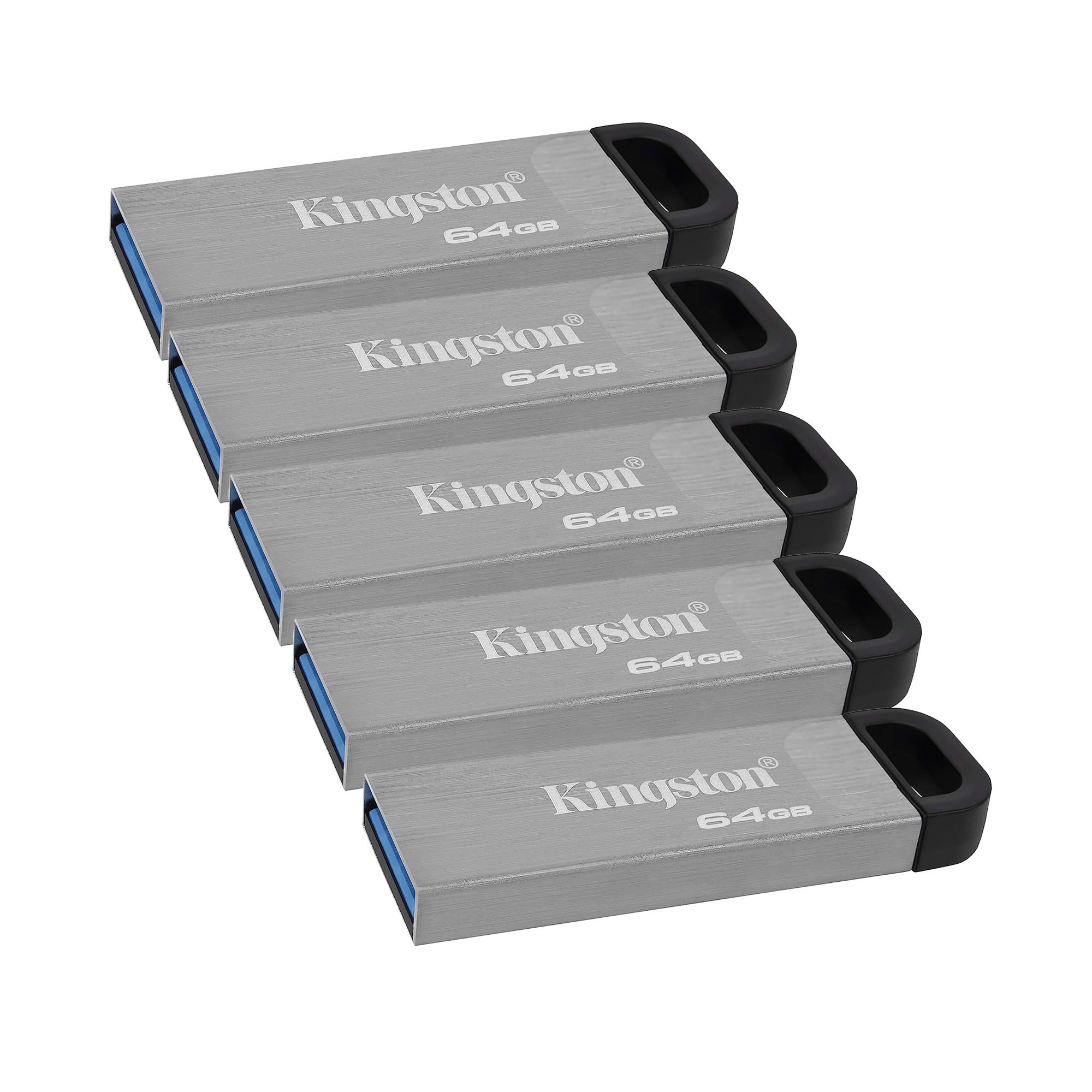 Kingston 64GB DataTraveler Kyson USB 3.2 Gen 1 200MB/s Read Metal Flash Drive (5-pack) (5 Items)