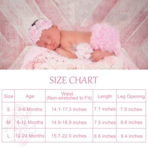 DOOVID Baby Bloomers Diaper Covers for Girls Ruffle Bloomers for Infant Girls Newborn Shorts Underwear Pink 0-6 Months