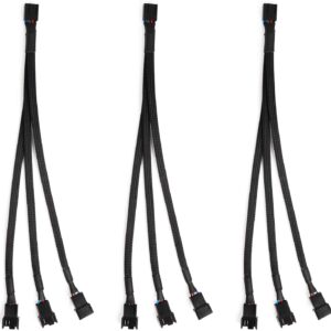 Aypzuke 3 Pack Computer PC PWM Fan Splitter Cable 1 to 3 (4 Pin+3 Pin)