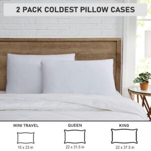 Coldest Pillow Cases Set of 2 - Pillowcase 2 Pack with Envelope Closure, Breathable Pillow Case - 100% Viscose Derived from Bamboo