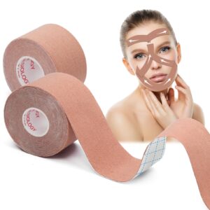 2 rolls facial myofascial lift tape,face eye neck lift tape, unisex anti-wrinkle patches anti-freeze stickers for firming and tightening skin