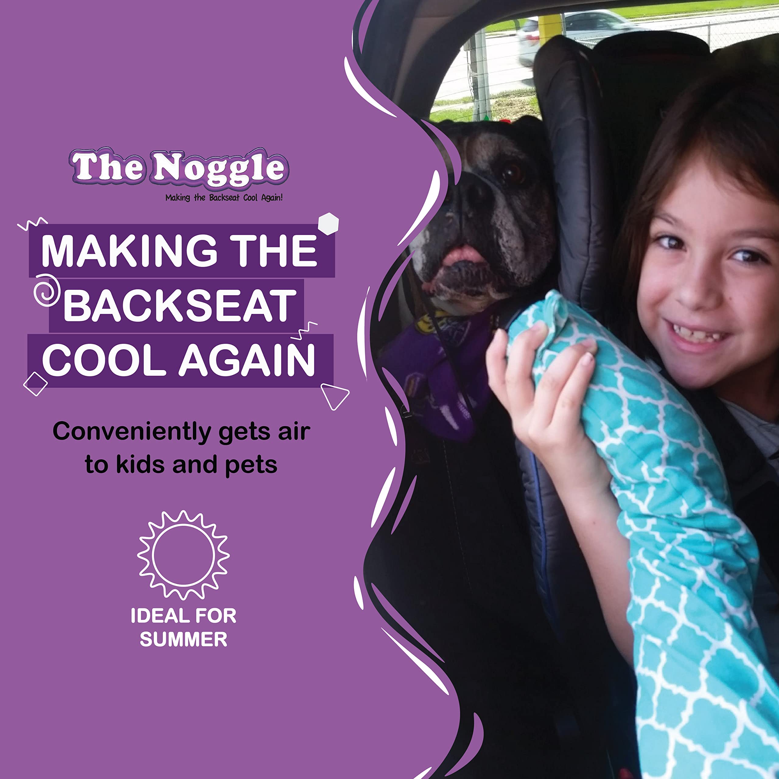 NOGGLE, 6ft - Kids Personal Air Conditioning System, Made in USA, Directs Cool Air to Children in The Backseat - Air Conditioning Vent Hose for Vehicles, Making The Back Seat Cool Again - Grey