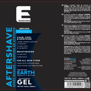 Elegance After Shave Lotion for Men, 500ml, Earth (Blue), Real Shaving Relief, After Shave that Hydrates and Revitalizes your Skin, 16.9 Oz Earth Blue)