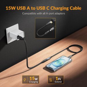 iDsonix USB C Female to USB Male Adapter, 3.1 Gen2 10Gbps Fast Charging Cable, Compatible with New MacBook Pro, iPad Air, Samsung Galaxy and More