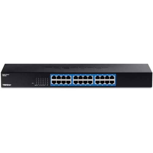 TRENDnet 24-Port Gigabit Switch, TEG-S25, 24 x Gigabit RJ-45 Ports, 48Gbps Switching Capacity, Fanless Design, Metal Enclosure, Internal Power Supply, Lifetime Protection, Black