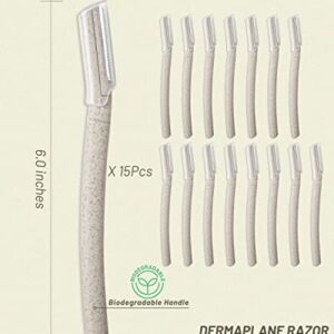 15 Pcs Dermaplane Razor for Women Face, Eyebrow Razors, Face shavers for Women, Multipurpose Dermaplaning Tool for Face