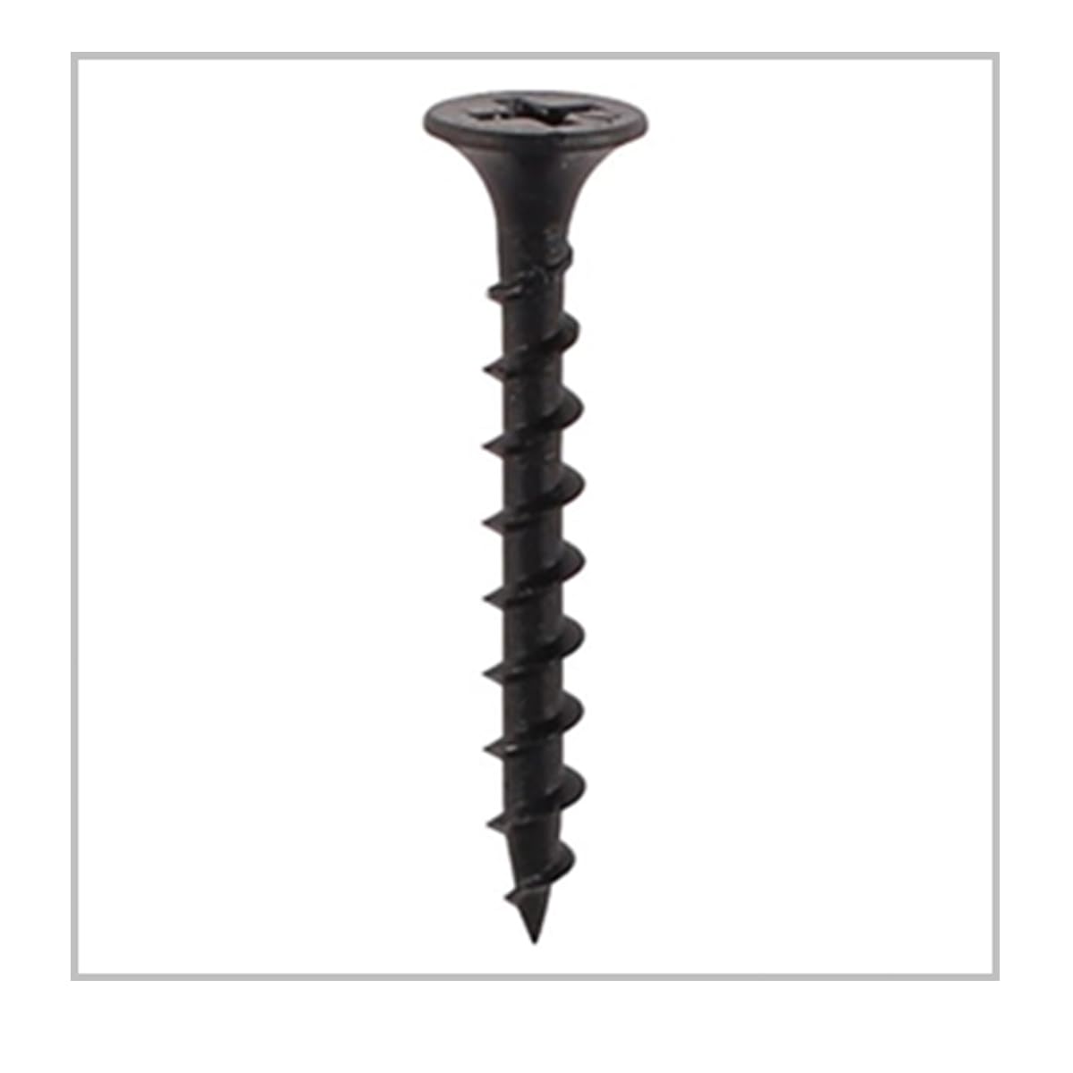 Drywall Screw Wood 6 Coarse Thread Sharp Point Drive 2 Phillips Bugle Head, Black, Ideal Screw for Drywall Sheetrock, Wood and More, 1 Inch, 144 Pack