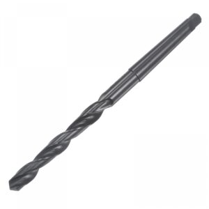 uxcell 11.2mm twist bit jobber drill bit with mt1 morse taper shank, 90mm flute length high-speed steel black oxide taper shank drill bits