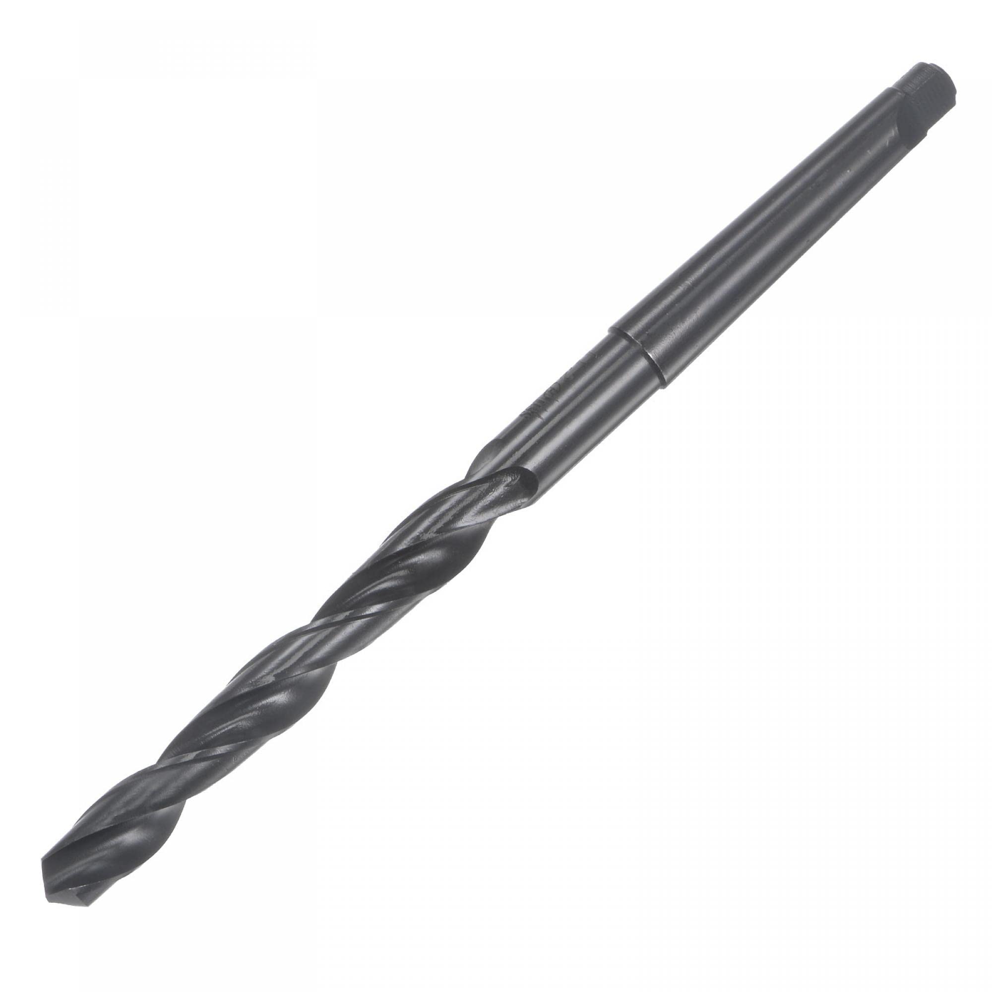 uxcell 11.2mm Twist Bit Jobber Drill Bit with MT1 Morse Taper Shank, 90mm Flute Length High-Speed Steel Black Oxide Taper Shank Drill Bits