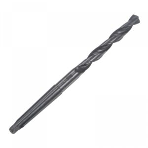 uxcell 11.2mm Twist Bit Jobber Drill Bit with MT1 Morse Taper Shank, 90mm Flute Length High-Speed Steel Black Oxide Taper Shank Drill Bits