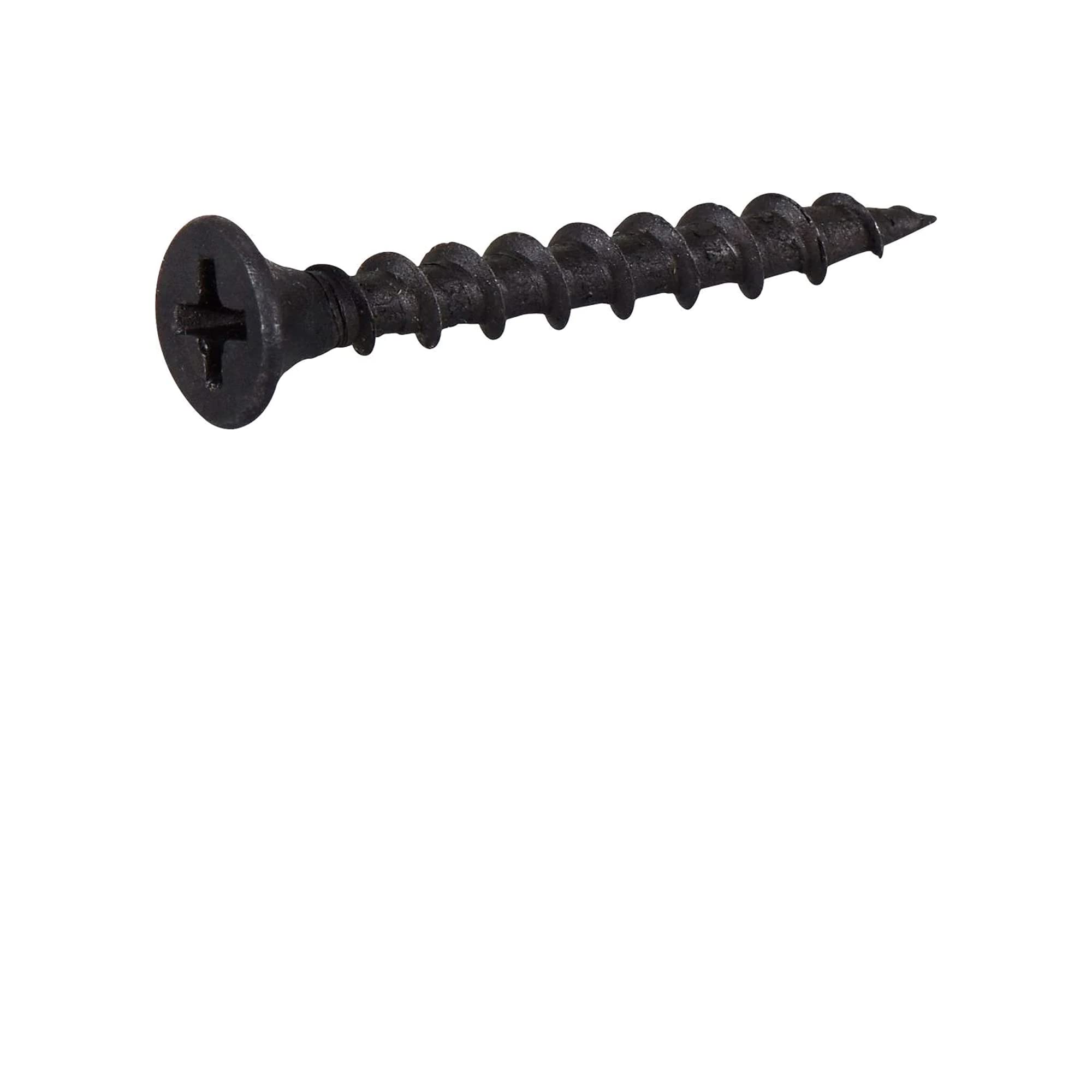 Drywall Screw Wood 6 Coarse Thread Sharp Point Drive 2 Phillips Bugle Head, Black, Ideal Screw for Drywall Sheetrock, Wood and More, 1 Inch, 144 Pack