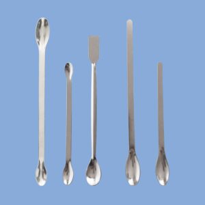 JENSWILL 5 Pack Laboratory Spoon Spatula Reagent Spoon Stainless Steel Micro Scoop Lab Sampling Spoon Lab Spatulas Scoop