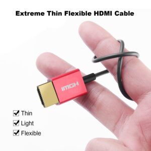 Rulykar Long 4K Micro HDMI to HDMI 9.8FT/3M, Ultra High Speed 18Gbps, Ultra Thin HDMI Cord Φ2.5mm, 4K@60Hz, Compatible with 7 6 5 A6000 A6300 Camera B500 and More