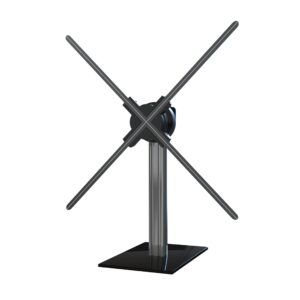 Missyou 3D Hologram Fan Desktop Stand with Tempered Glass Base and Aluminum Alloy Frame, Suitable for 27.5" or Smaller Fans(Desktop Stand (Height 15"))