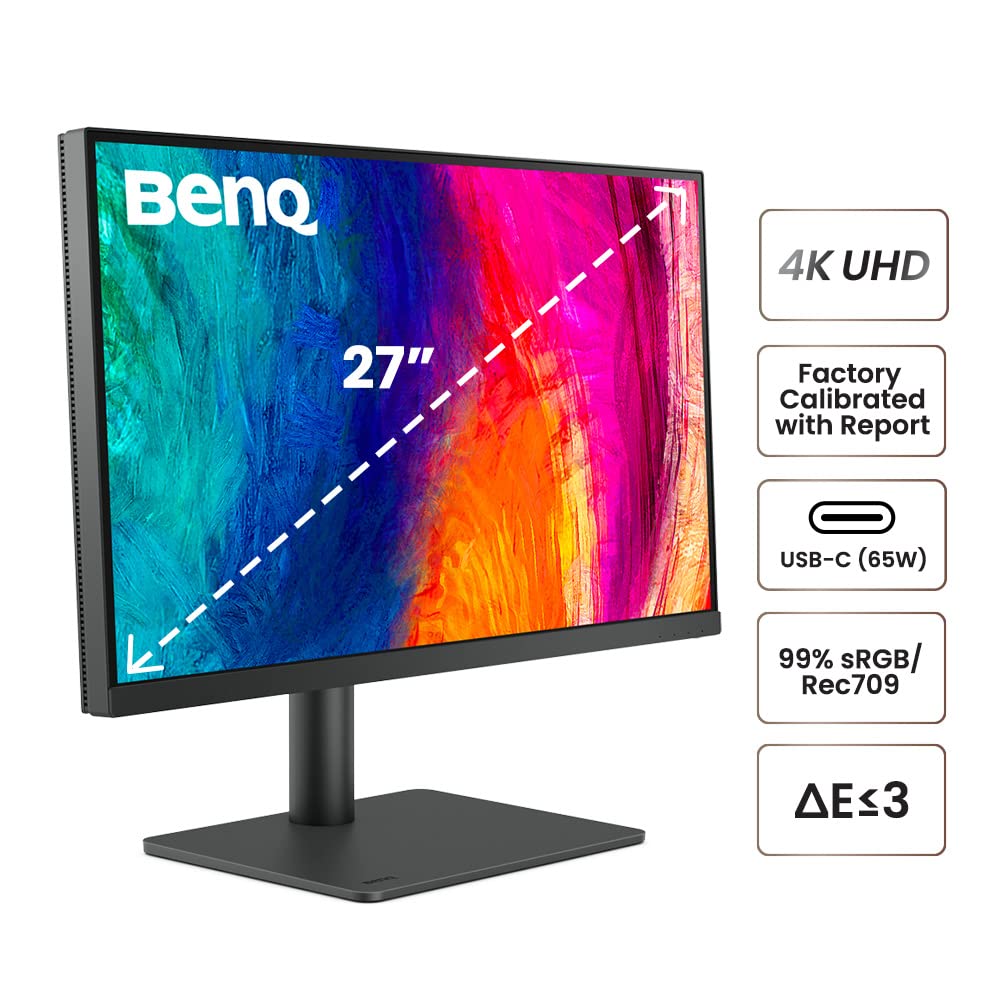 BenQ PD2705U 27" 3840 x 2160 4K 5ms DisplayPort, HDMI, USB Hub Built-in Speakers LED Backlit IPS Monitor