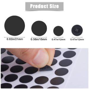 LUTER 580pcs Screw Cap Stickers and 120pcs Plastic Screw Cap Covers Screw Hole Caps and Self-Adhesive Screw Hole Stickers for Wood Screws Furniture Cabinet (Black)