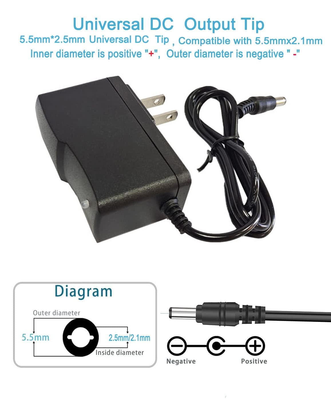 MTYTOT 4.2V 1A 1000mA Power Supply Adapter AC to DC Power Supply Transformer 5.5mmx2.5mm DC Plug