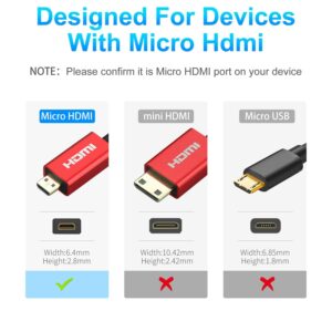 Rulykar Long 4K Micro HDMI to HDMI 9.8FT/3M, Ultra High Speed 18Gbps, Ultra Thin HDMI Cord Φ2.5mm, 4K@60Hz, Compatible with 7 6 5 A6000 A6300 Camera B500 and More