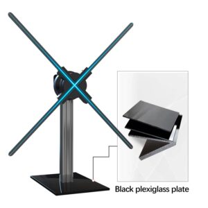 Missyou 3D Hologram Fan Desktop Stand with Tempered Glass Base and Aluminum Alloy Frame, Suitable for 27.5" or Smaller Fans(Desktop Stand (Height 15"))