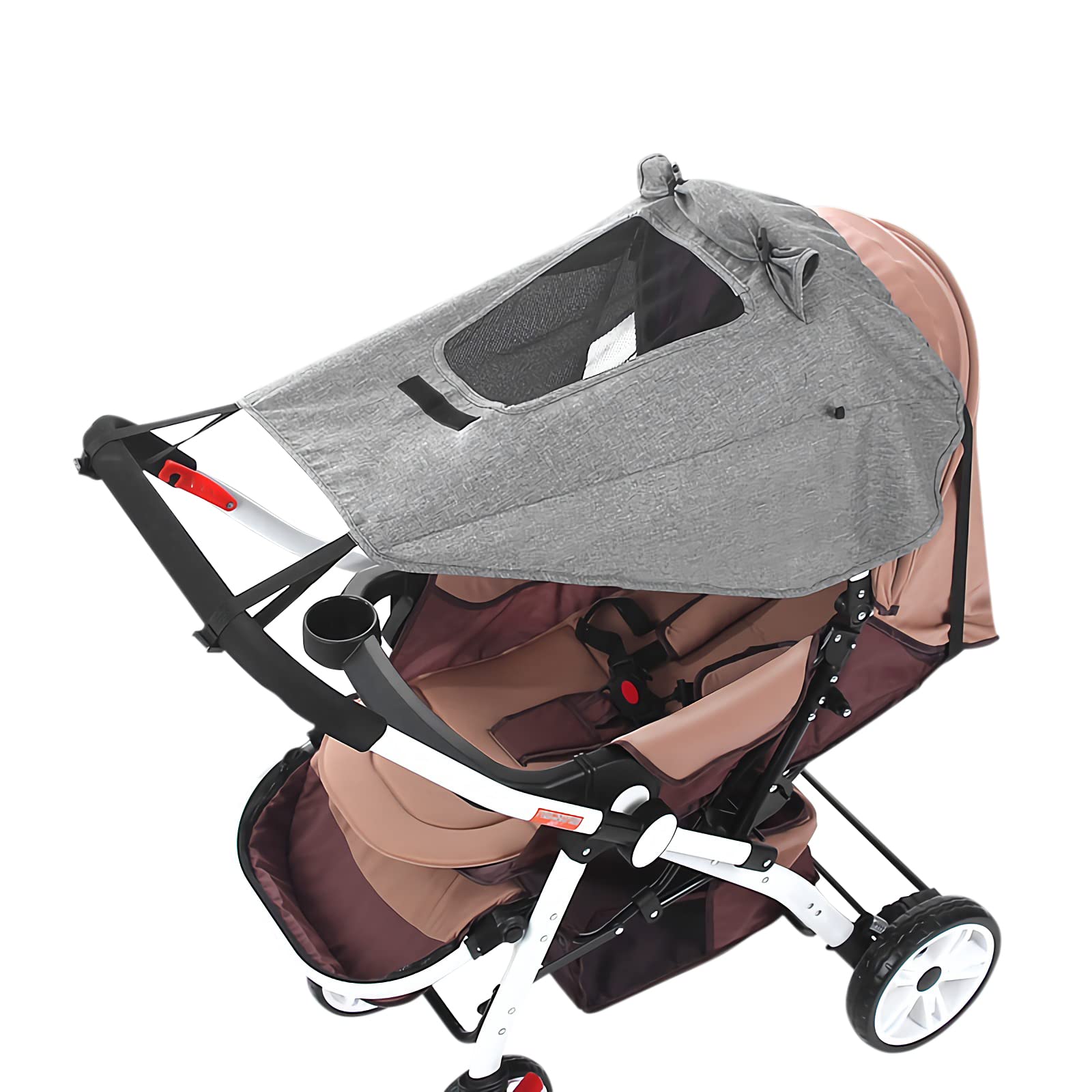 Universal Baby Stroller Sun Shade with Window Elastic Pushchair Sun Shade Canopy Prams Sunshade with Viewing Window Waterproof UV Protection Sun Cover for Baby Car Seat,Buggies,Portable Crib UPF50+