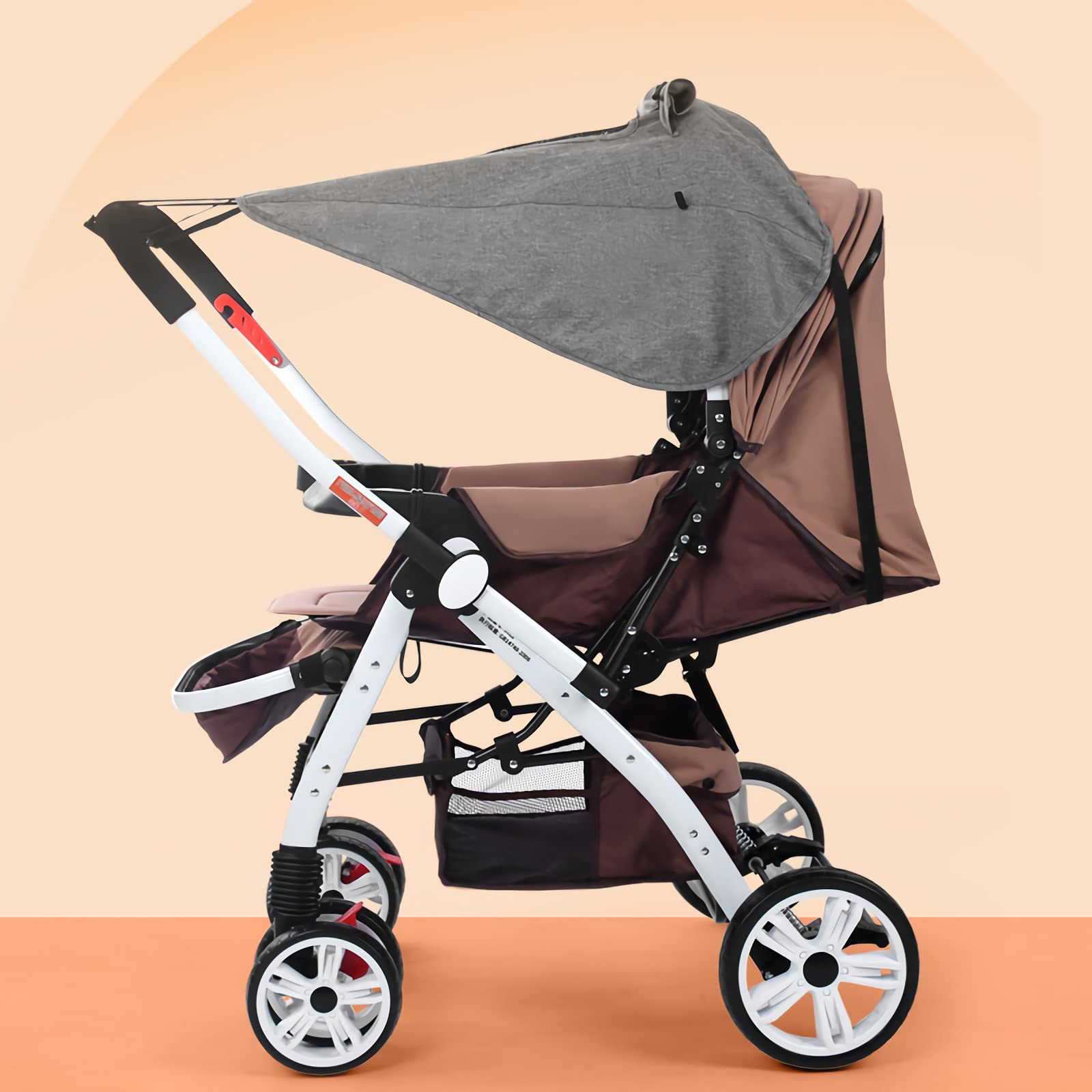 Universal Baby Stroller Sun Shade with Window Elastic Pushchair Sun Shade Canopy Prams Sunshade with Viewing Window Waterproof UV Protection Sun Cover for Baby Car Seat,Buggies,Portable Crib UPF50+