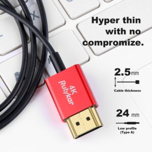 Rulykar Long 4K Micro HDMI to HDMI 9.8FT/3M, Ultra High Speed 18Gbps, Ultra Thin HDMI Cord Φ2.5mm, 4K@60Hz, Compatible with 7 6 5 A6000 A6300 Camera B500 and More