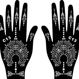 Kotbs 18 Sheets Temporary Tattoo Stencils, Indian Arabian Henna Tattoo Stencils, Glitter Airbrush Tattoo Stickers for Women Boys Girls Hand Body Art