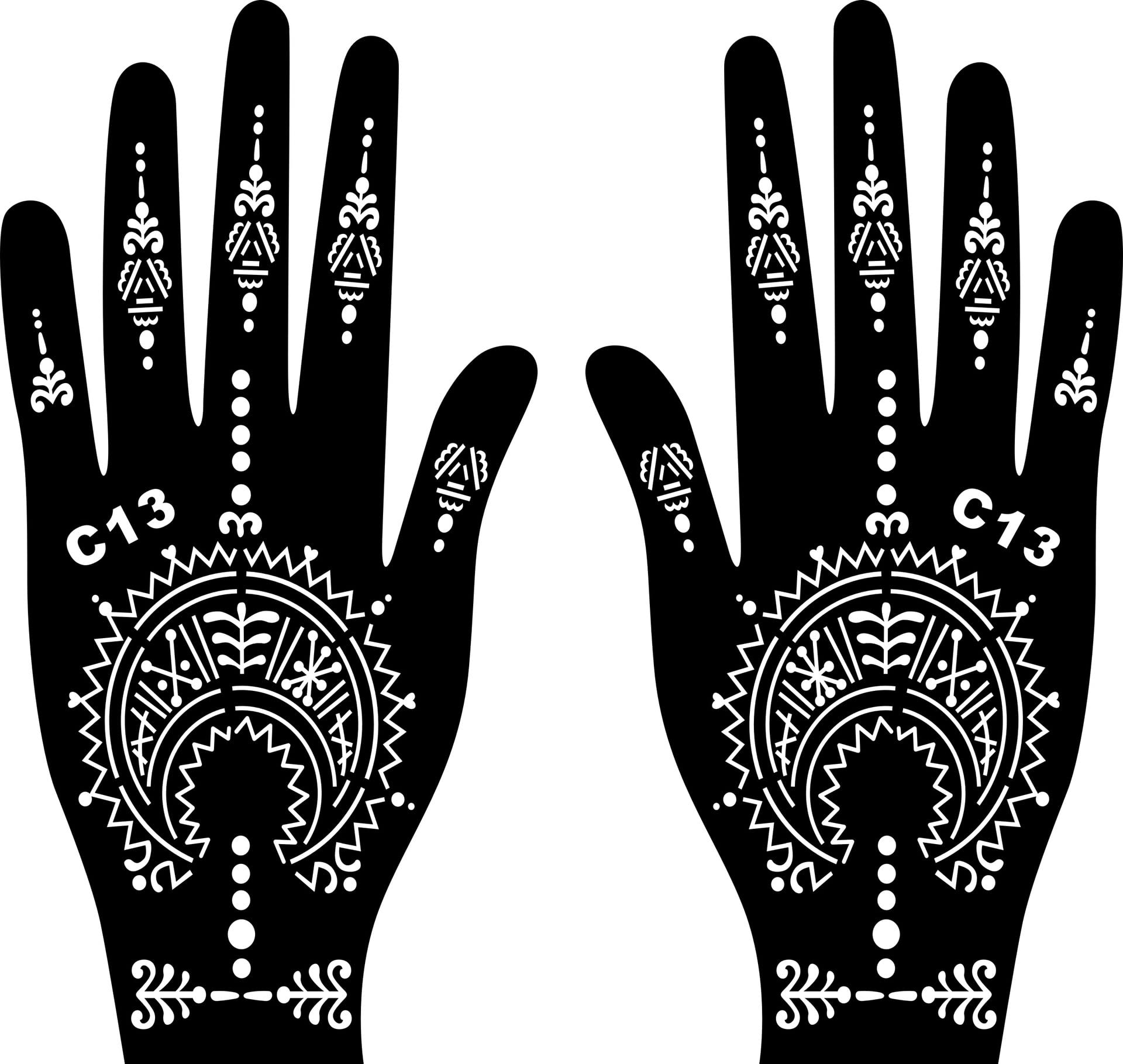 Kotbs 18 Sheets Temporary Tattoo Stencils, Indian Arabian Henna Tattoo Stencils, Glitter Airbrush Tattoo Stickers for Women Boys Girls Hand Body Art