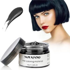 Black Temporary Hair Color Wax, SOVONCARE Hair Dye Wax 4.23 oz Pomades Natural Hairstyle Cream for Men & Women Party Cosplay Halloween Date (Black)