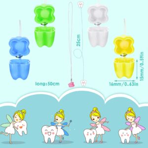 90 Pack Lost Teeth Saver Necklace Milk Teeth Storage Box Necklace Lovely Baby Milk Tooth Fairy Save Box Nice Child Teeth Keepsake Holder Tooth Organizer for Kids Lost Teeth Container, Shower Gift