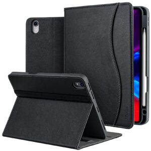 HFcoupe 2024 iPad Air 6th Generation Case 11 inch M2, 10.9 inch iPad Air Case 5th/4th Gen with Pencil Holder & Pocket (2022/2020 Released), Stitch iPad Air Cover Folio Auto Wake/Sleep, Black