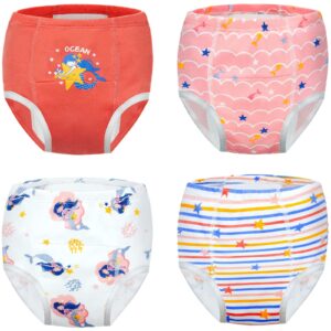 synpos reusable baby boys girls potty training pants 4 pack waterproof breathable underpants cotton soft absorbent training underwear for toddler boys girls 2t 3t 4t 5t