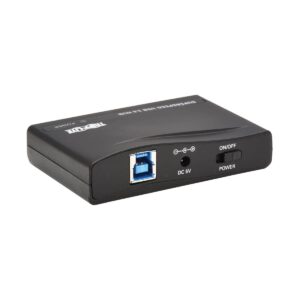 Tripp Lite 4-Port USB-A Mini Hub - USB 3.2 Gen 1, Up to 5 Gigabits per Second, Plug-and-Play No Software Needed, International Plug Adapters for UK, EU, & Australia - 1-Year Warranty (U360-004-R-INT)