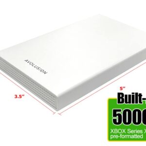 Avolusion HD250U3-WH 500GB USB 3.0 Portable External Gaming Hard Drive (for Xbox Series X|S, Pre-Formatted) (Renewed)