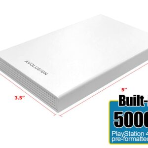 Avolusion HD250U3-WH 500GB USB 3.0 Portable External Gaming Hard Drive - White (for PS4, Pre-Formatted) - 2 Year Warranty