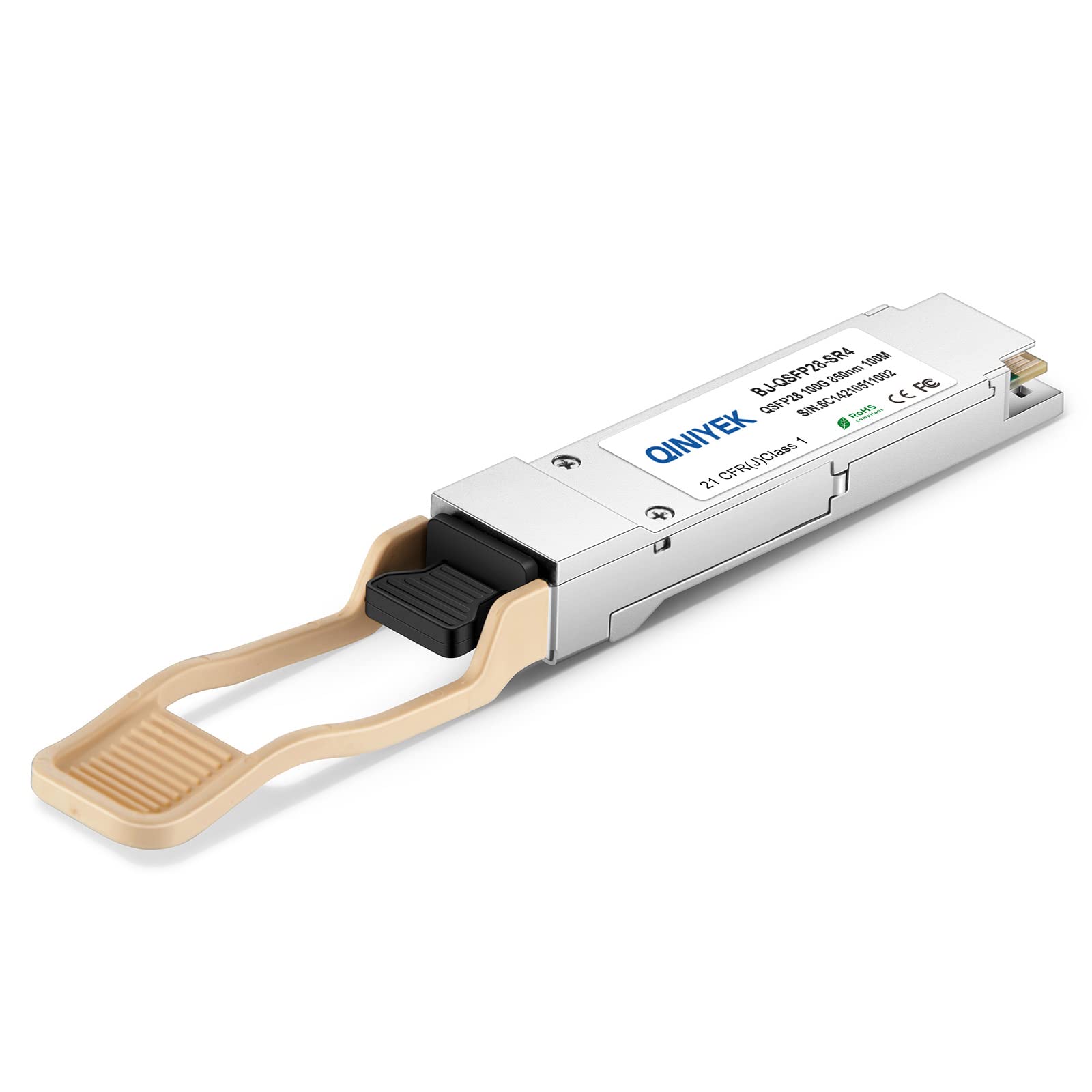 QINIYEK 100GBASE-SR4 QSFP28 Module MTP/MPO MultiMode Transceiver,100G QSFP28 Transceiver Module,Compatible with Juniper Networks JNP-QSFP-100G-SR4(MMF,850nm,100m,DDM)