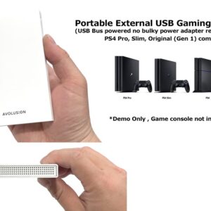 Avolusion HD250U3-WH 500GB USB 3.0 Portable External Gaming Hard Drive - White (for PS4, Pre-Formatted) - 2 Year Warranty