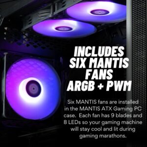 Mantis V2 Gaming PC Desktop - NVIDIA GeForce RTX 4070 TI Super, Intel 24-Core i9-14900KF Processor, WaterCooled, 32GB DDR5 RAM, 1TB NVMe SSD + 3TB HDD, WiFi, Windows 11 Home - RGB Gamer Computer