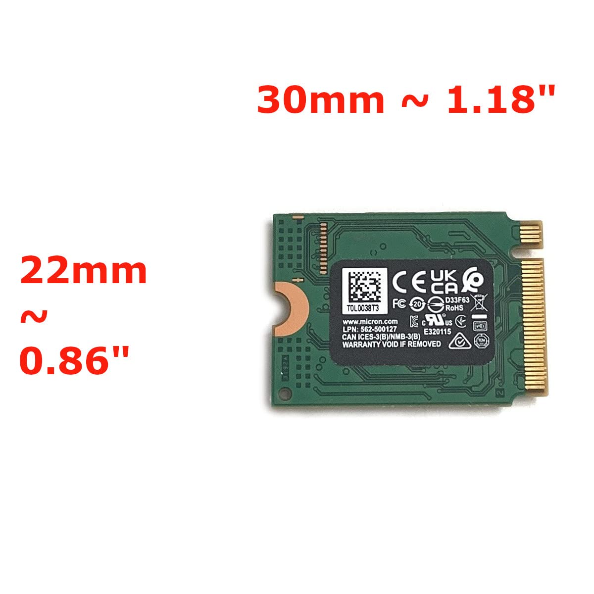 Micron SSD 1TB M.2 2230 30mm NVMe PCIe 4.0 Gen4 x4 MTFDKBK1T0TFK 2450 Series Solid State Drive for PS5 Dell HP Lenovo Laptop Desktop Ultrabook Surface Steam Deck