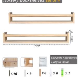 Nursery Book Shelves Set of 2，Nursery Shelves, Kids Book Shelf Perfect for Kids' Room, Bedroom and Bathroom.